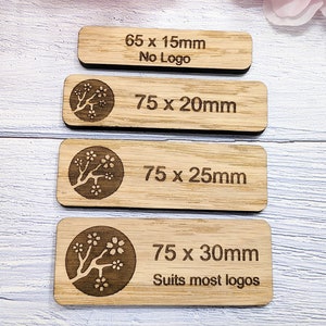 Wooden Name Badges, Custom Oak Veneered Business & Retail, Eco-Friendly, Multiple Sizes/Attachments, Personalised Delegate Badges image 2