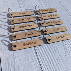 Wooden House Key Tags