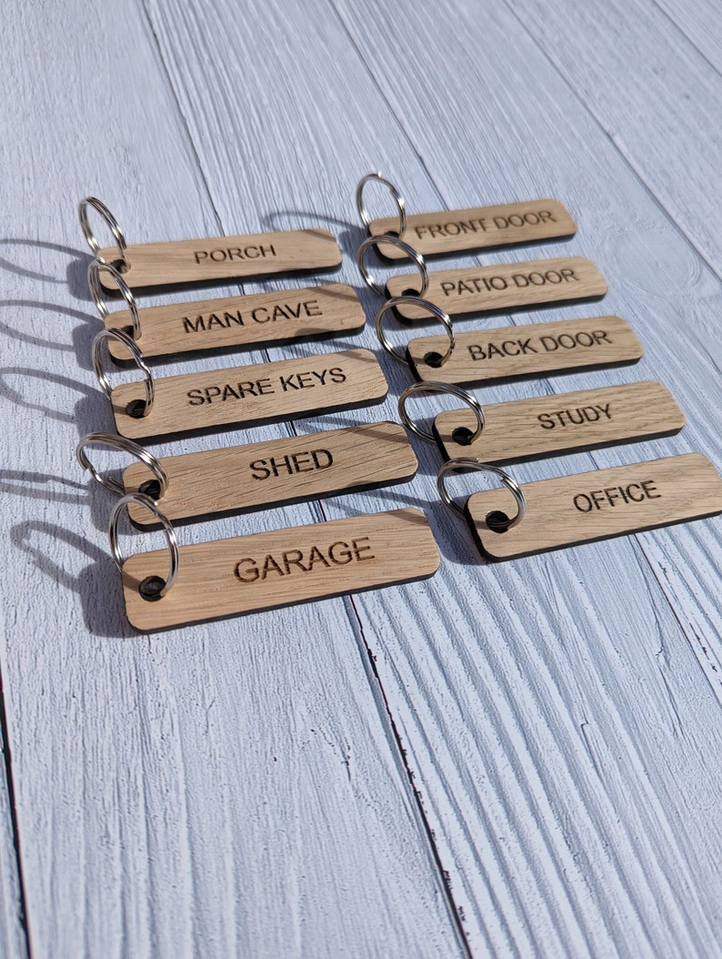 Wooden House Key Tags