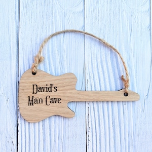 Custom Engraved Electric Guitar Wooden Sign for Music Lovers - Unique Personalised Gift