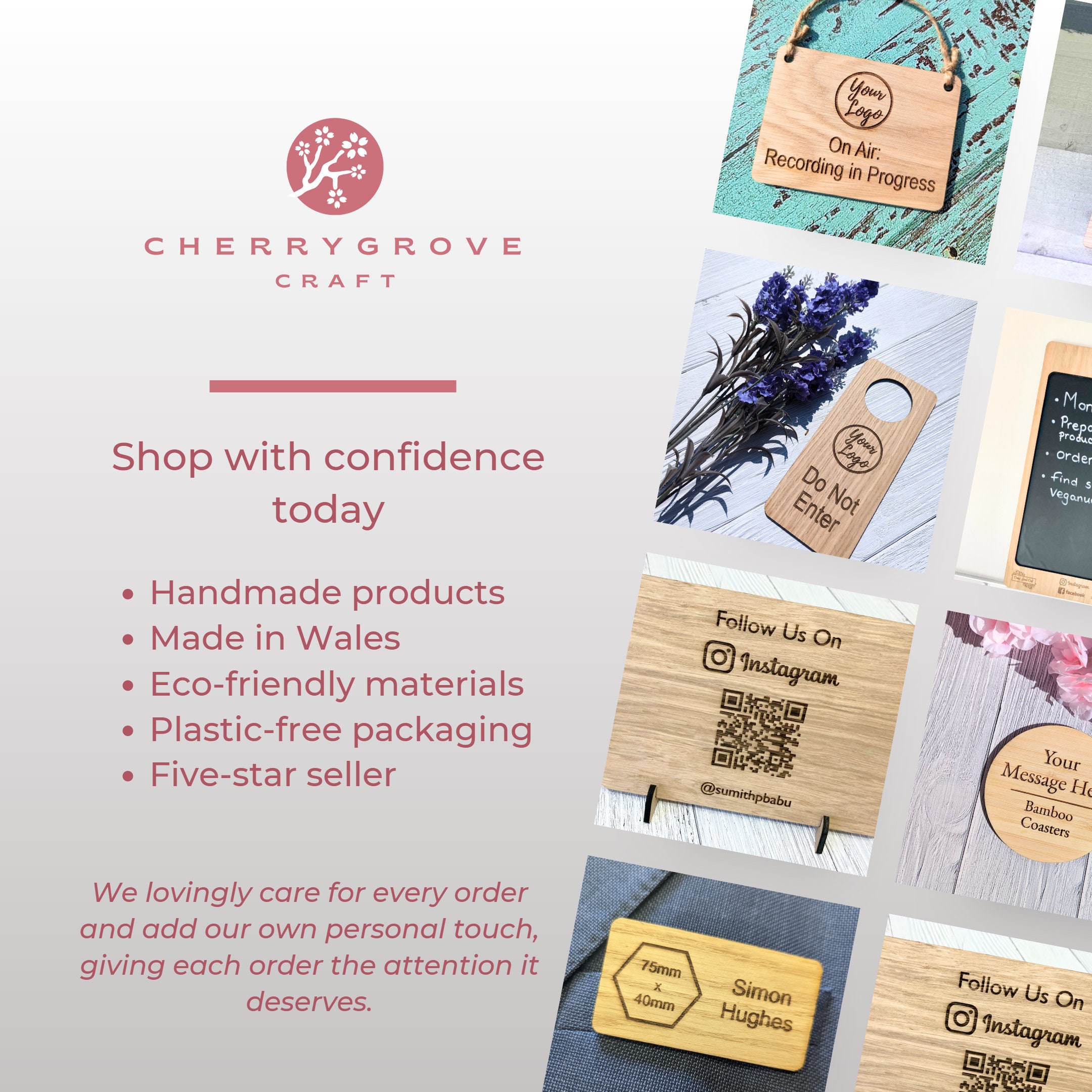 Wooden Wifi QR Code Sign + Logo, Eco-friendly Custom Internet Password ...