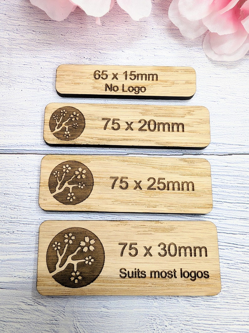 Wooden Name Badges, Custom Oak Veneered Business & Retail, Eco-Friendly, Multiple Sizes/Attachments, Personalised Delegate Badges image 7