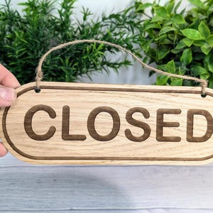 Rustic Wooden Open/closed Sign | Double-sided Shop Sign | Eco-friendly ...