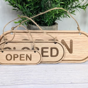 Rustic Wooden Open/closed Sign | Double-sided Shop Sign | Eco-friendly ...