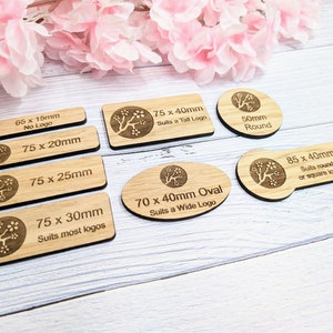 Wooden Name Badges, Custom Oak Veneered Business & Retail, Eco-Friendly, Multiple Sizes/Attachments, Personalised Delegate Badges image 6