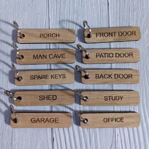 Wooden House Key Tags