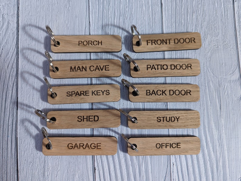 Wooden House Key Tags