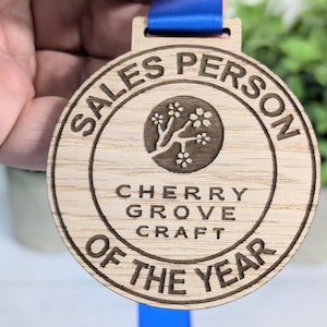 Bespoke Wooden Business Award Medals - Eco-Friendly & Personalised, Achievements, Bulk Wood Medals, Logo Medals, Club Medals