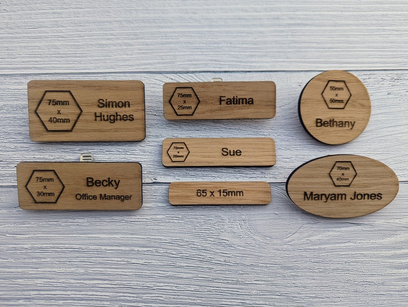 Wooden Names Badges