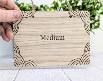 Personalised Oak Hanging Sign: Custom Engraved Wood Plaque
