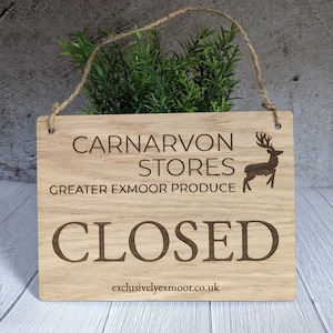 Personalised Wooden Open and Closed Sign for Business - Eco-friendly 2 ...