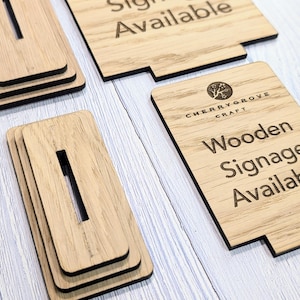 May include: Wooden sign with the text "Wooden Signage Available" and the logo "Cherry Grove Craft".