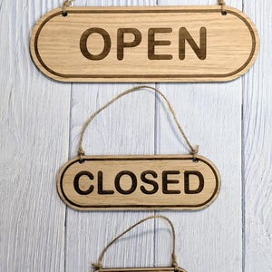 Rustic Wooden Open/closed Sign | Double-sided Shop Sign | Eco-friendly ...