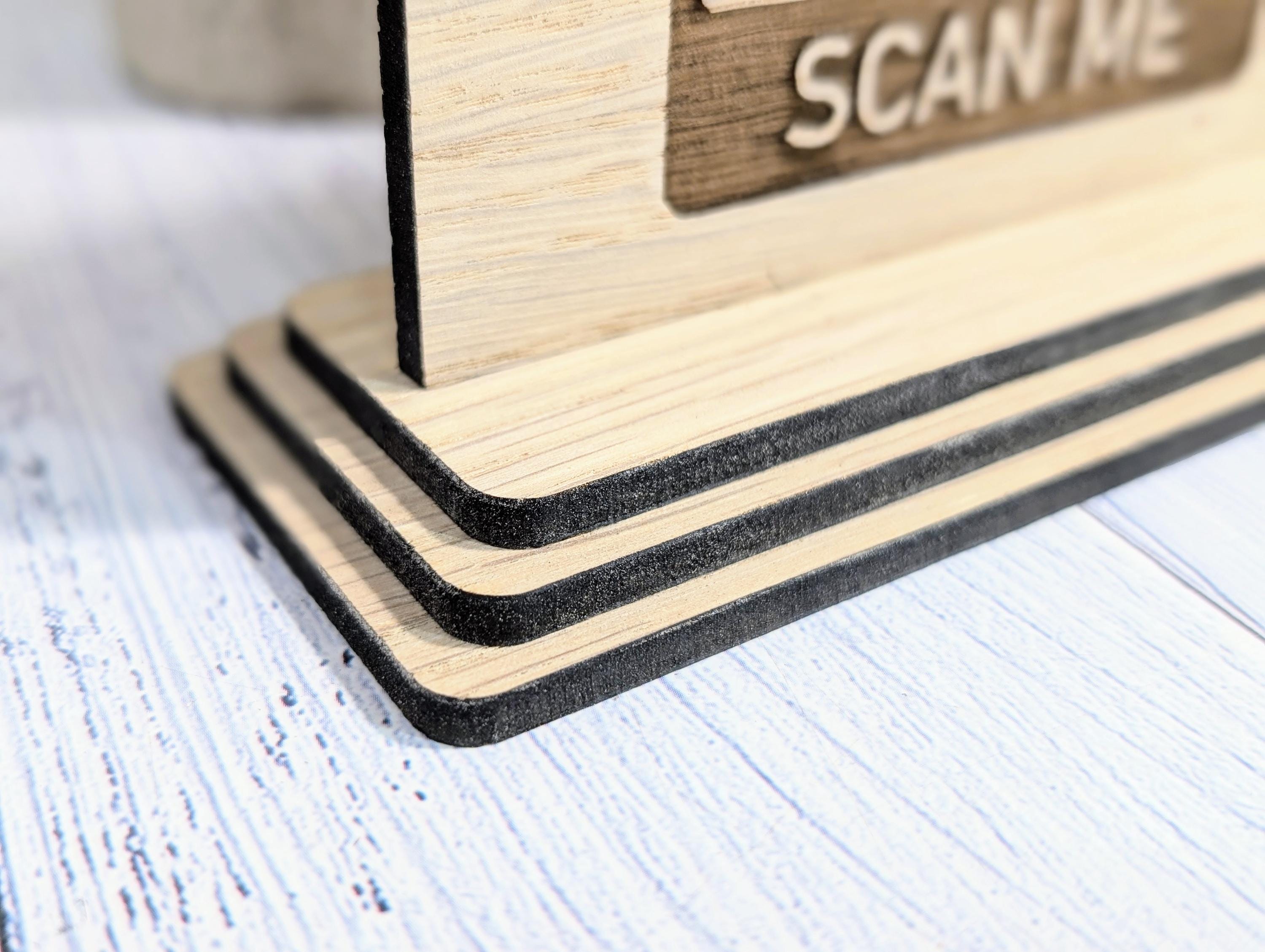 Wooden Wifi QR Code Sign + Logo, Eco-friendly Custom Internet Password ...