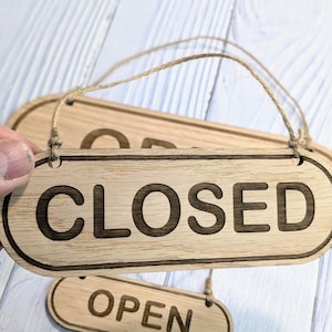 Rustic Wooden Open/closed Sign | Double-sided Shop Sign | Eco-friendly ...