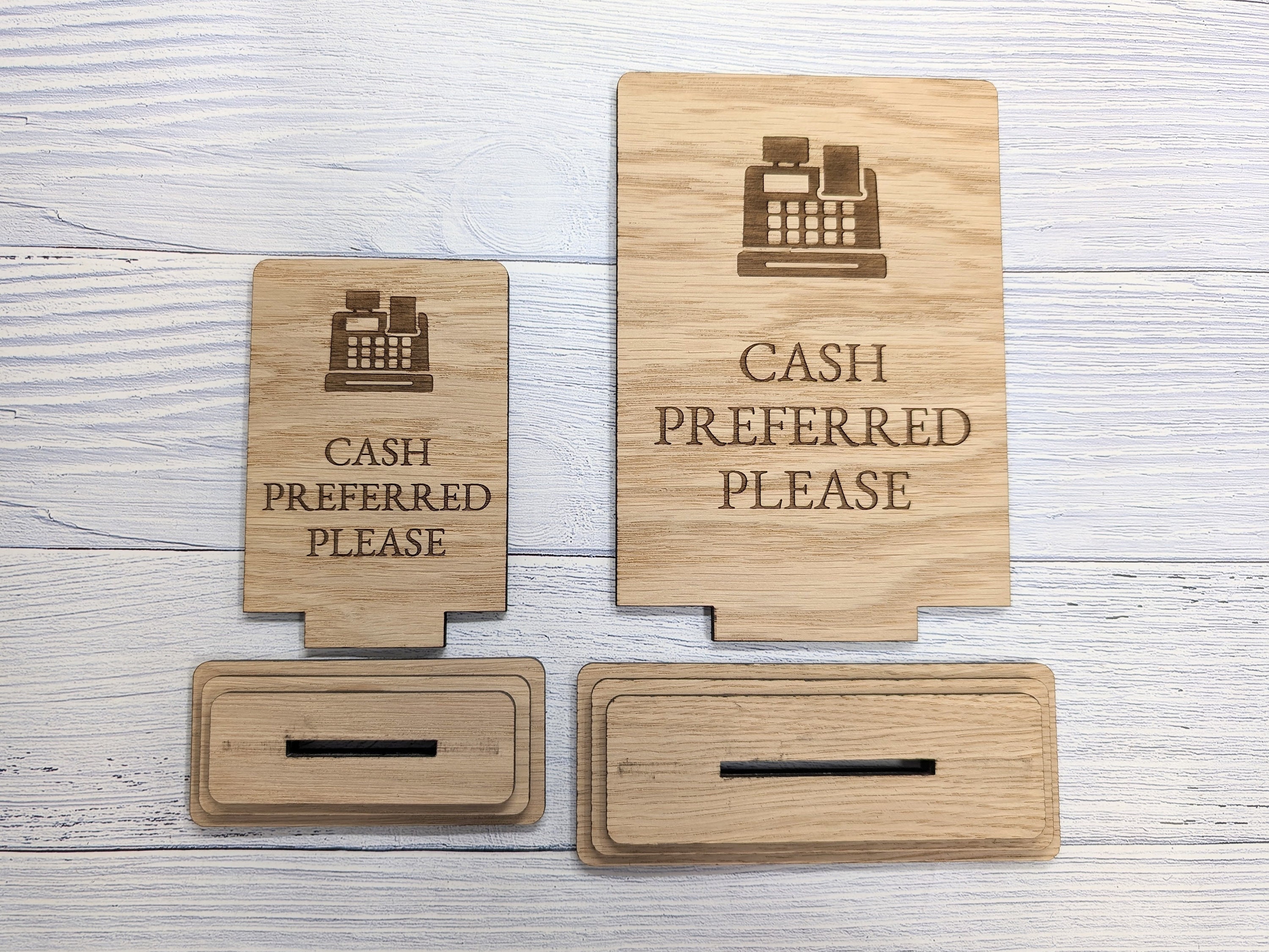 Wooden Freestanding Table Sign 'cash Preferred' - Perfect for Shops ...