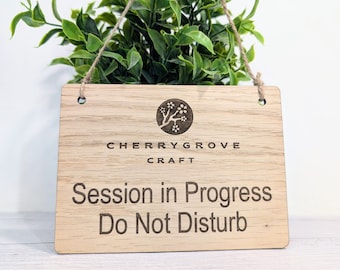 Session in Progress Do Not Disturb Sign - Handmade Wooden Door Hanger, Office Decor, 4 Sizes, Home Office, Study, Meeting Room, Video Calls
