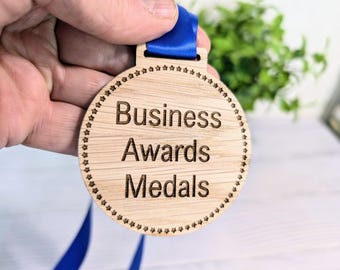 Custom Business Award Wooden Medals - Eco-Friendly & Personalised, Achievements, Bulk Wood Medals, Zero Waste Medals, Club Medals