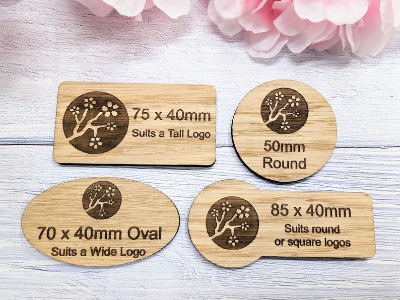 Wooden Name Badges, Custom Oak Veneered Business & Retail, Eco-Friendly, Multiple Sizes/Attachments, Personalised Delegate Badges image 8