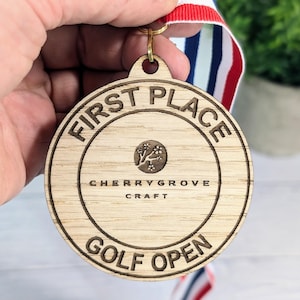 Personalised Oak Wooden Medals: Engraved Sports & Event Awards