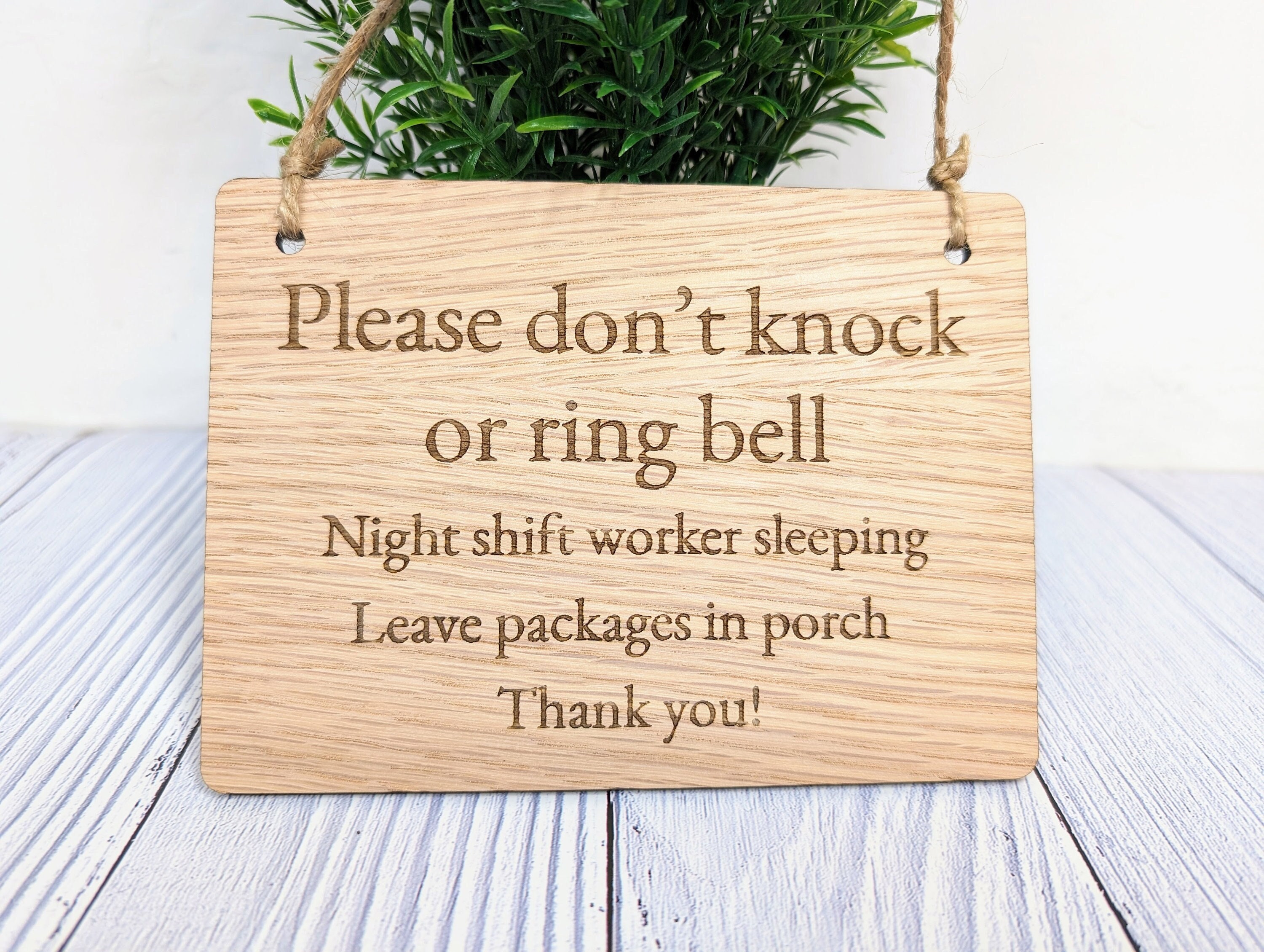 Please Don't Knock - Bamboo Night Shift Worker Sleeping Wooden Sign - Picture 7 of 10