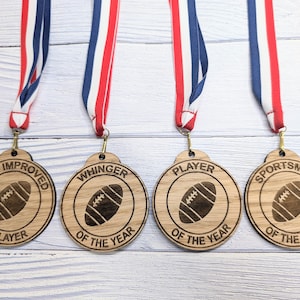 Custom Rugby-Themed Wooden Medals - Personalised Sports Awards for Teams and Clubs, Custom Rugby Prize, EcoFriendly Team Club Recognition
