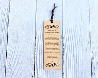 Personalised Wooden Poem Book Mark - Professional Poem Writing, Custom Poem Gift, Anniversary, Birthday, Wedding, Proposal, Fathers Day