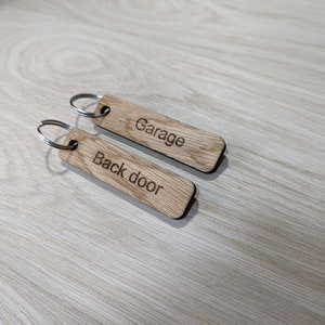 Personalised Keyrings Custom Keyfobs Wooden Keyring Oak Wood Bulk Wooden Key Chain Oak Keyring Bulk Keyrings image 7