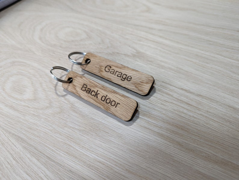 Personalised Keyrings Custom Keyfobs Wooden Keyring Oak Wood Bulk Wooden Key Chain Oak Keyring Bulk Keyrings image 7
