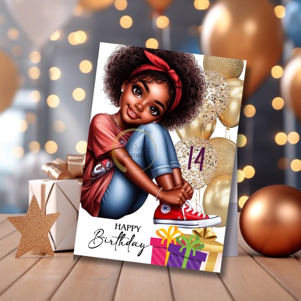 Black Girl Birthday Card - Etsy
