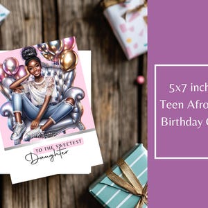 Happy Birthday Card | African American | Teen Girl | Sweet 16 | Niece, Granddaughter, Daughter
