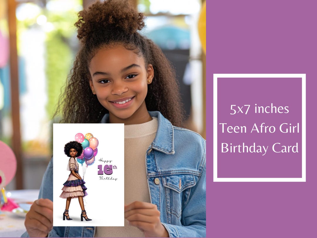 Birthday Card | Teenaged Birthday Girl | Black Greeting Cards | Black ...