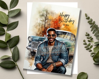 Cheers King | Birthday Card for Him | Black Man | African American Greeting Card