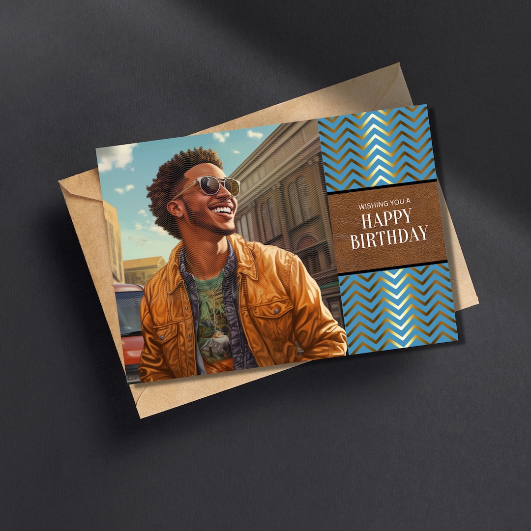 Black Man Birthday Card Black Greeting Cards Black Men Cards - Etsy