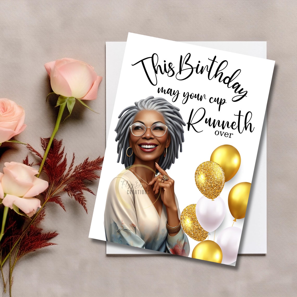 Black Women Birthday Card Celebration Black Greeting Cards Milestone ...