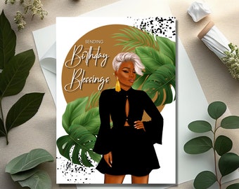 Birthday Greeting Card | Black Woman | Afrocentric Greeting Card | Black Greeting Cards