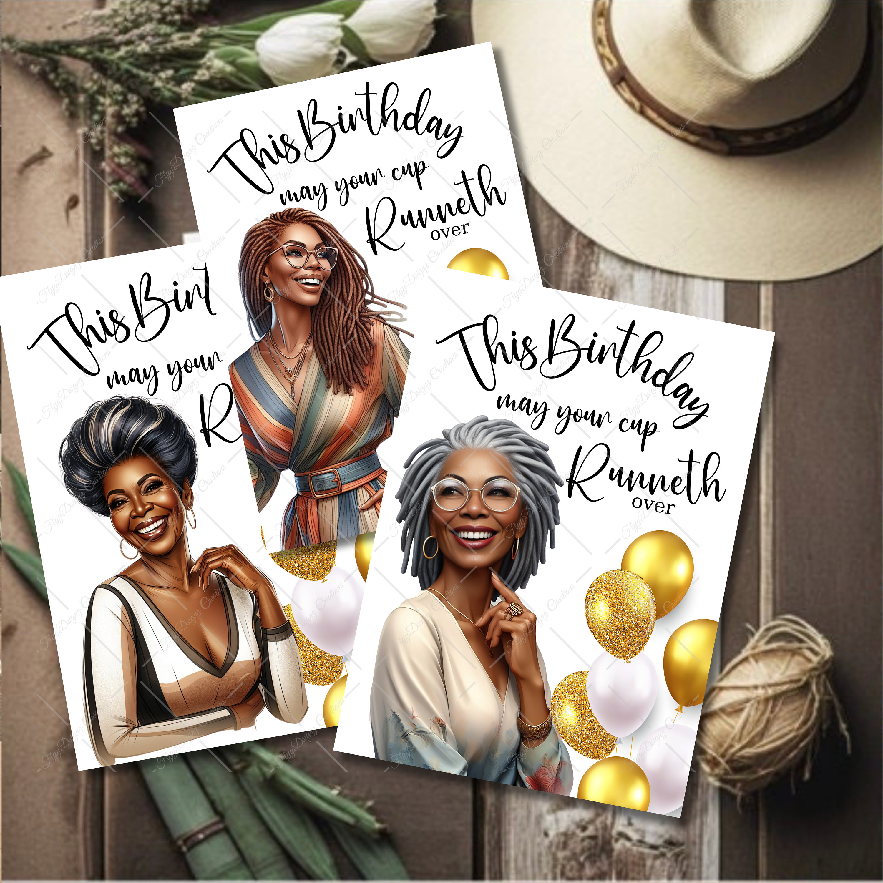 Black Women Birthday Card Celebration Black Greeting Cards