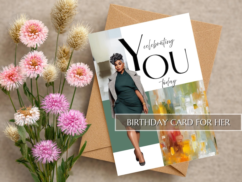 Mature Woman Birthday Card | Greeting Cards | African American | Milestone | Black Women image 1