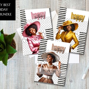 Sunday Best Birthday Card Bundle | Black Woman | African American Greeting Cards | Celebrations
