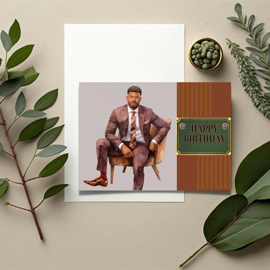 Black Man Birthday Card African American Greeting Cards Black Men Cards