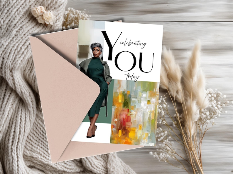 Mature Woman Birthday Card | Greeting Cards | African American | Milestone | Black Women image 4