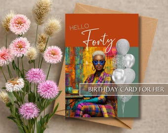 Milestone Birthday Card | Birthday Card |  Black Woman | African American