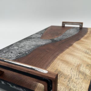 Walnut & Maple Charcuterie Board Handmade with resin inlay
