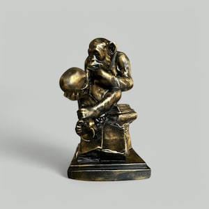 Darwin Monkey Resin Sculpture: Science & Philosophy Decor
