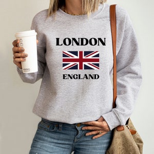 London, London Sweatshirt, England Sweater, Britain Flag, Skyline Shirt Gift, Women Long Sleeve, Britain Shirt, Gildan Sweatshirt