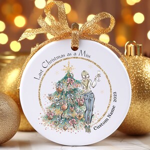 Personalized Engaged Ornament, Christmas Gifts, Custom Bride Name Ornament, Shower Gift for Bride, Wedding Ornament, Engagement Gift