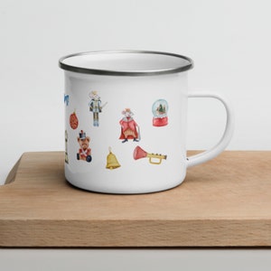 Nutcracker Ballet Gifts for Dancer, Christmas Enamel Mug, Nutcracker Gift, Ballet Core, Enamel Christmas Mug, Christmas Season Mug,