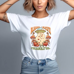 Thanksgiving shirt,  Aesthetic Mushroom Shirt, Hippie Shirt, Nature Lover Gift, Mushroom Lover Shirt, Vintage T shirt, Retro Fall Tee