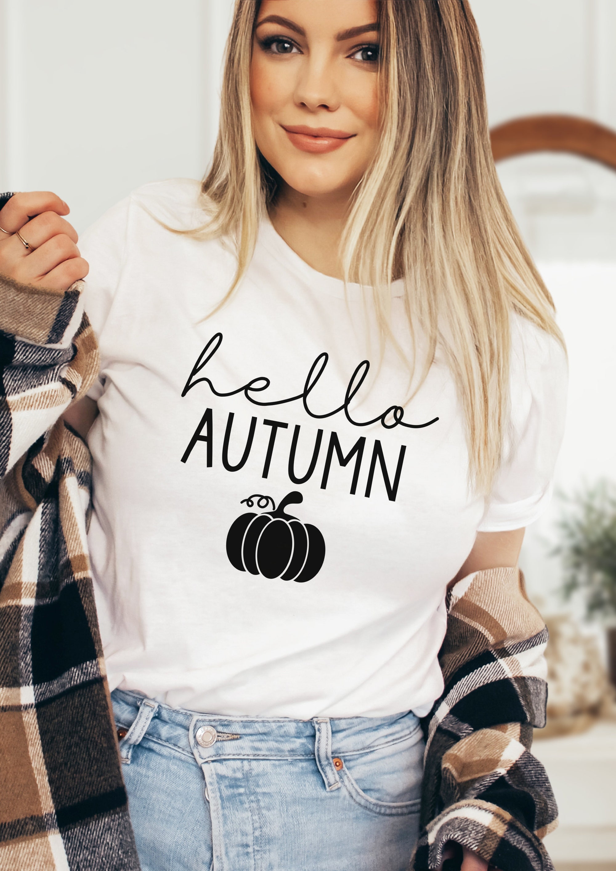 Discover Hello Autumn, Cute Fall T-Shirt