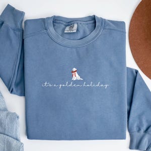 Christmas Golden Retriever Comfort Colors Sweatshirt For Golden Owner, Golden Mama Shirt, Gift for Golden Retriever Owner, Dog Shirt